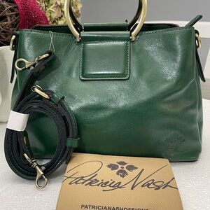 Patricia Nash Forest Green Leather Satchel